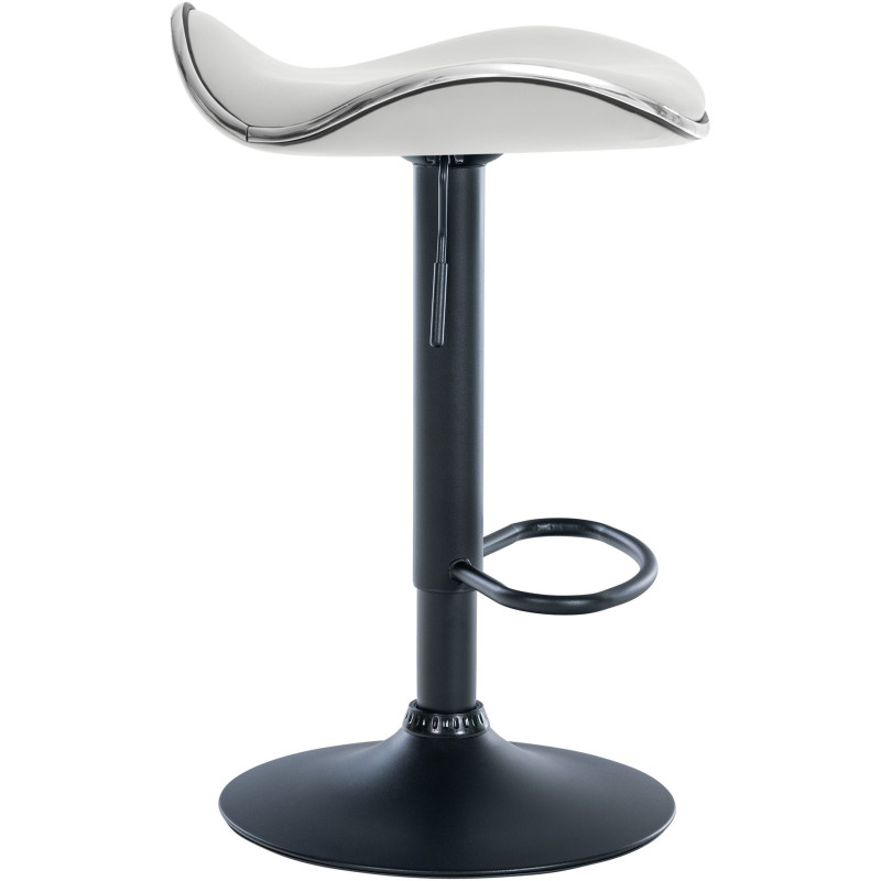 Tabouret de bar moderne en Polyuréthane Blanc Métal Noir Mat Capano - 6