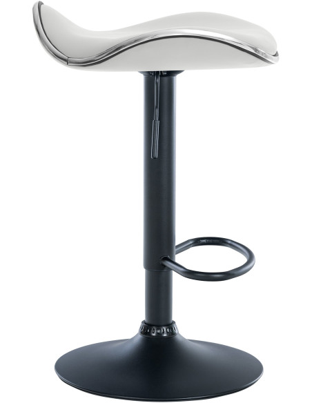 Tabouret de bar moderne en Polyuréthane Blanc Métal Noir Mat Capano - 6