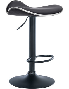 Tabouret de bar moderne en Polyuréthane Noir Métal Noir Mat Capano - 1
