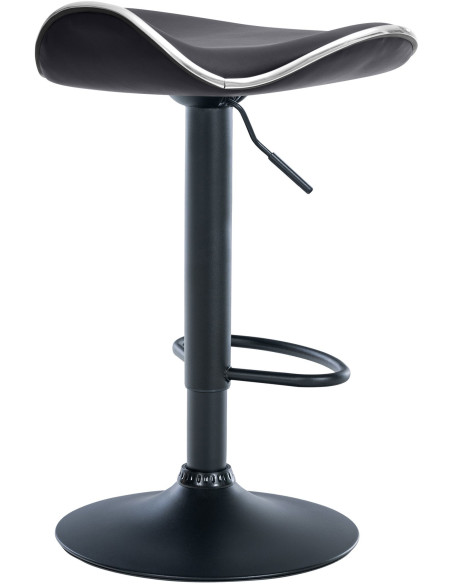 Tabouret de bar moderne en Polyuréthane Noir Métal Noir Mat Capano - 3