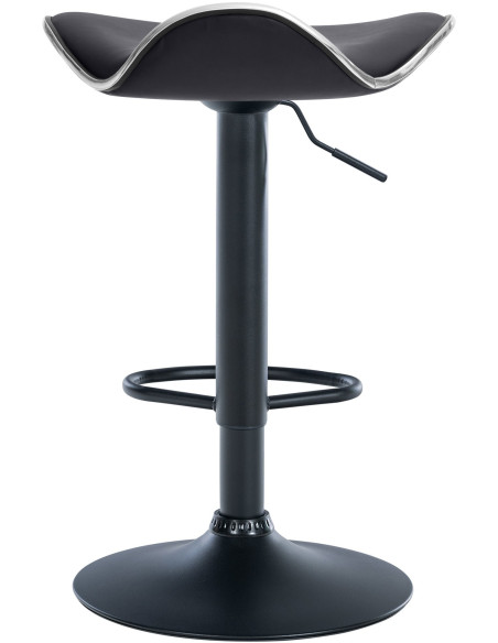 Tabouret de bar moderne en Polyuréthane Noir Métal Noir Mat Capano - 4