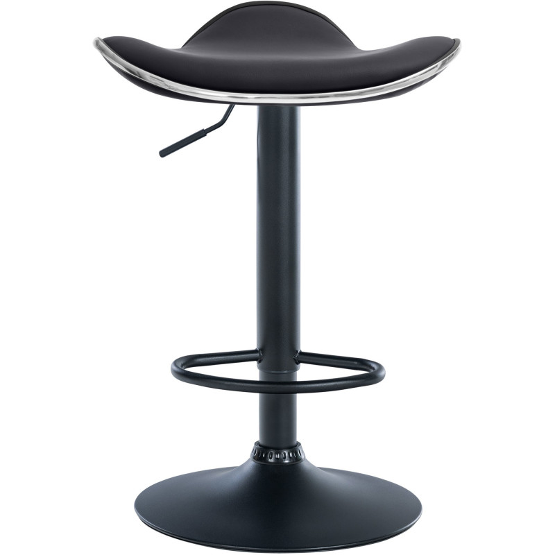 Tabouret de bar moderne en Polyuréthane Noir Métal Noir Mat Capano - 5