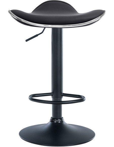 Tabouret de bar moderne en Polyuréthane Noir Métal Noir Mat Capano - 5