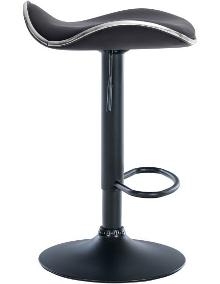 Tabouret de bar moderne en Polyuréthane Noir Métal Noir Mat Capano - 6