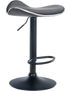 Tabouret de bar moderne en Polyuréthane Gris Métal Noir Mat Capano - 1