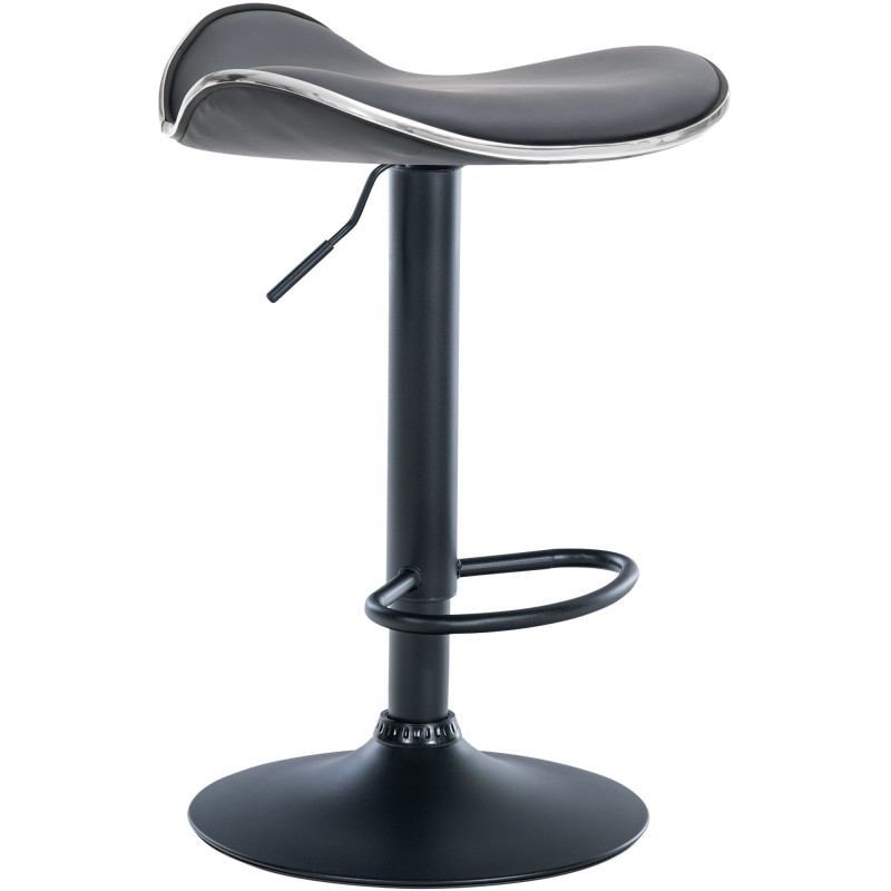 Tabouret de bar moderne en Polyuréthane Gris Métal Noir Mat Capano - 1
