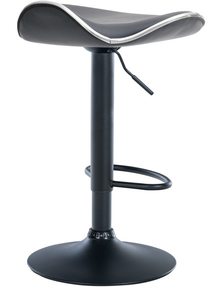 Tabouret de bar moderne en Polyuréthane Gris Métal Noir Mat Capano - 3