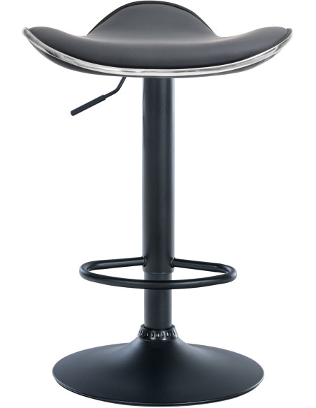 Tabouret de bar moderne en Polyuréthane Gris Métal Noir Mat Capano - 5