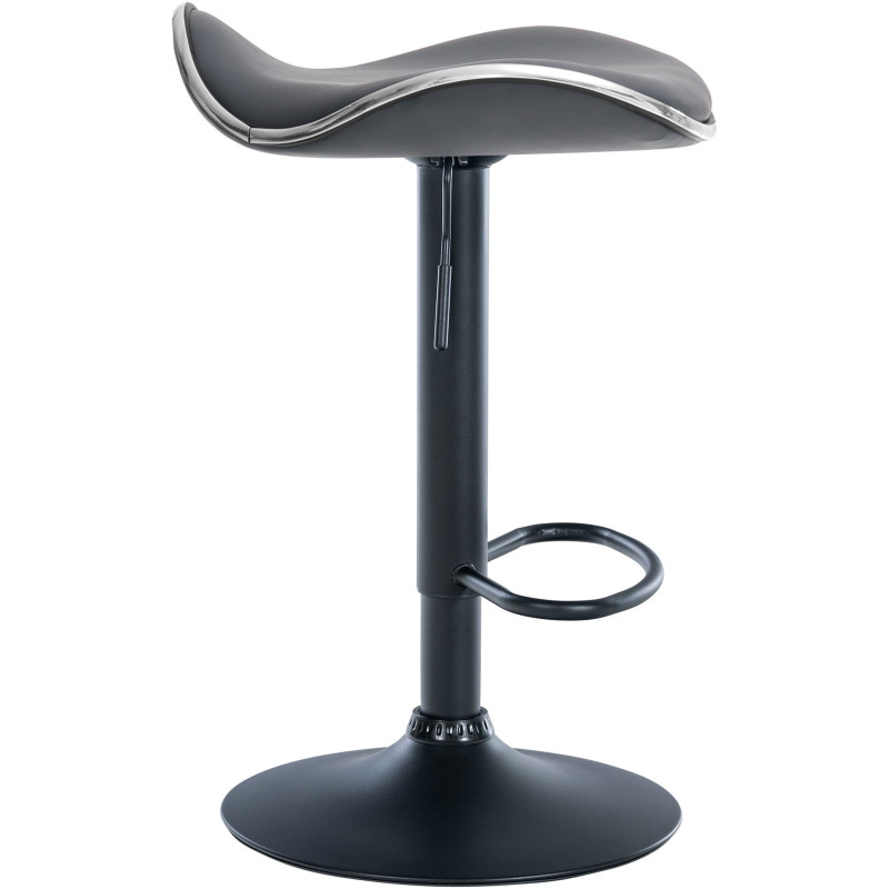 Tabouret de bar moderne en Polyuréthane Gris Métal Noir Mat Capano - 6