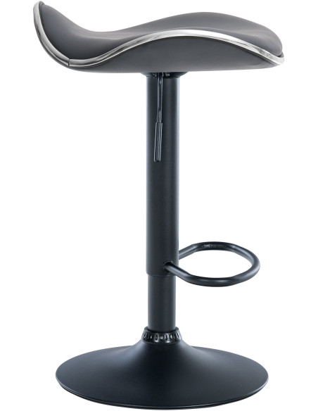 Tabouret de bar moderne en Polyuréthane Gris Métal Noir Mat Capano - 6
