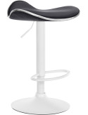 Tabouret de bar moderne en Polyuréthane Blanc Métal Noir Mat Capano