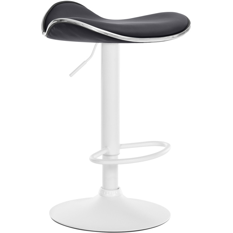 Tabouret de bar moderne en Polyuréthane Blanc Métal Noir Mat Capano - 1