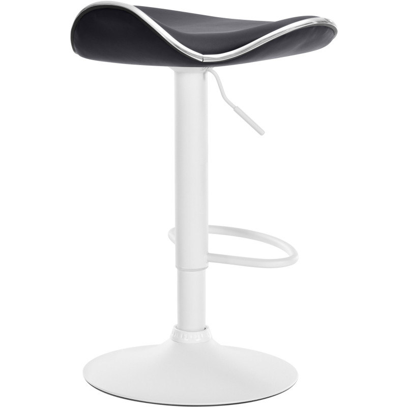 Tabouret de bar moderne en Polyuréthane Blanc Métal Noir Mat Capano - 3
