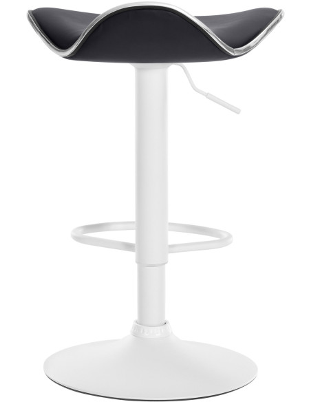Tabouret de bar moderne en Polyuréthane Blanc Métal Noir Mat Capano - 4