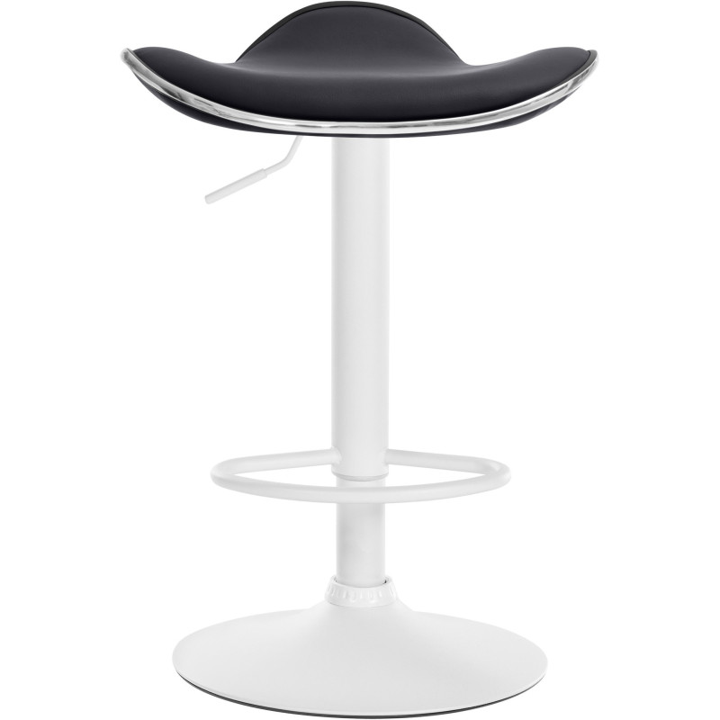 Tabouret de bar moderne en Polyuréthane Blanc Métal Noir Mat Capano - 5