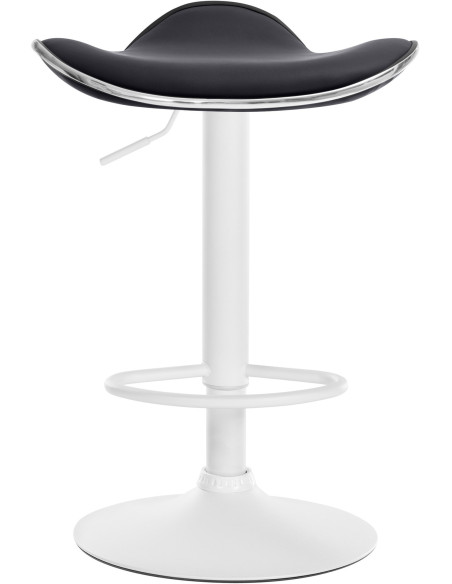 Tabouret de bar moderne en Polyuréthane Blanc Métal Noir Mat Capano - 5