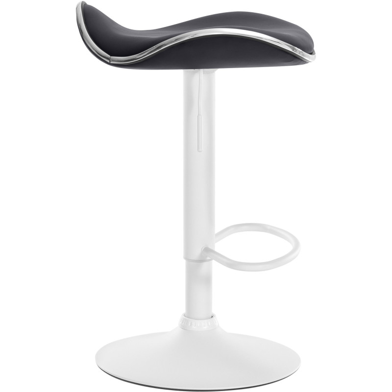 Tabouret de bar moderne en Polyuréthane Blanc Métal Noir Mat Capano - 6