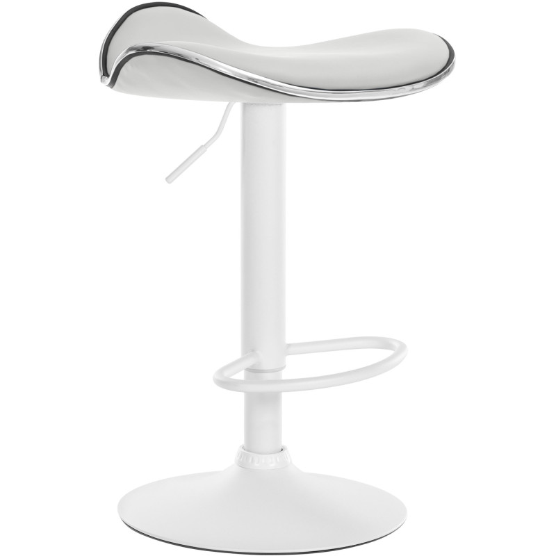 Tabouret de bar moderne en Polyuréthane Blanc Métal Blanc Mat Capano - 1