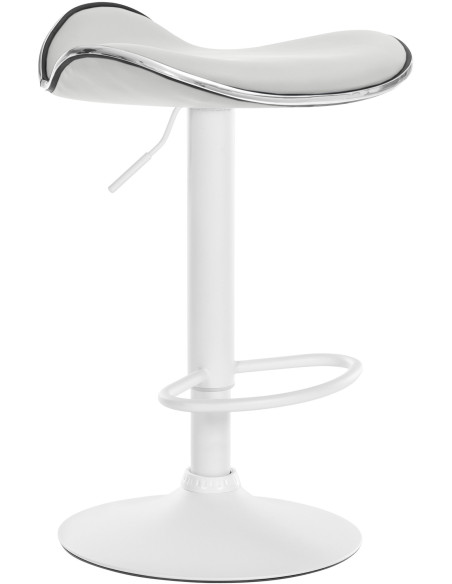 Tabouret de bar moderne en Polyuréthane Blanc Métal Blanc Mat Capano - 1