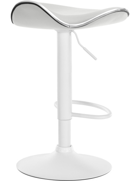 Tabouret de bar moderne en Polyuréthane Blanc Métal Blanc Mat Capano - 3