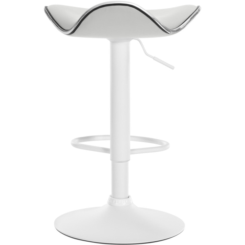 Tabouret de bar moderne en Polyuréthane Blanc Métal Blanc Mat Capano - 4