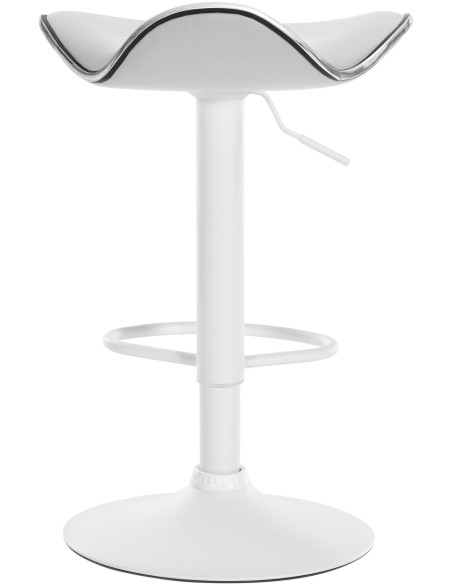 Tabouret de bar moderne en Polyuréthane Blanc Métal Blanc Mat Capano - 4