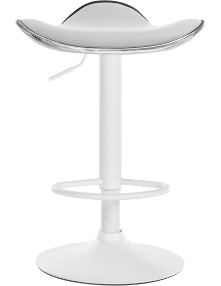 Tabouret de bar moderne en Polyuréthane Blanc Métal Blanc Mat Capano - 5