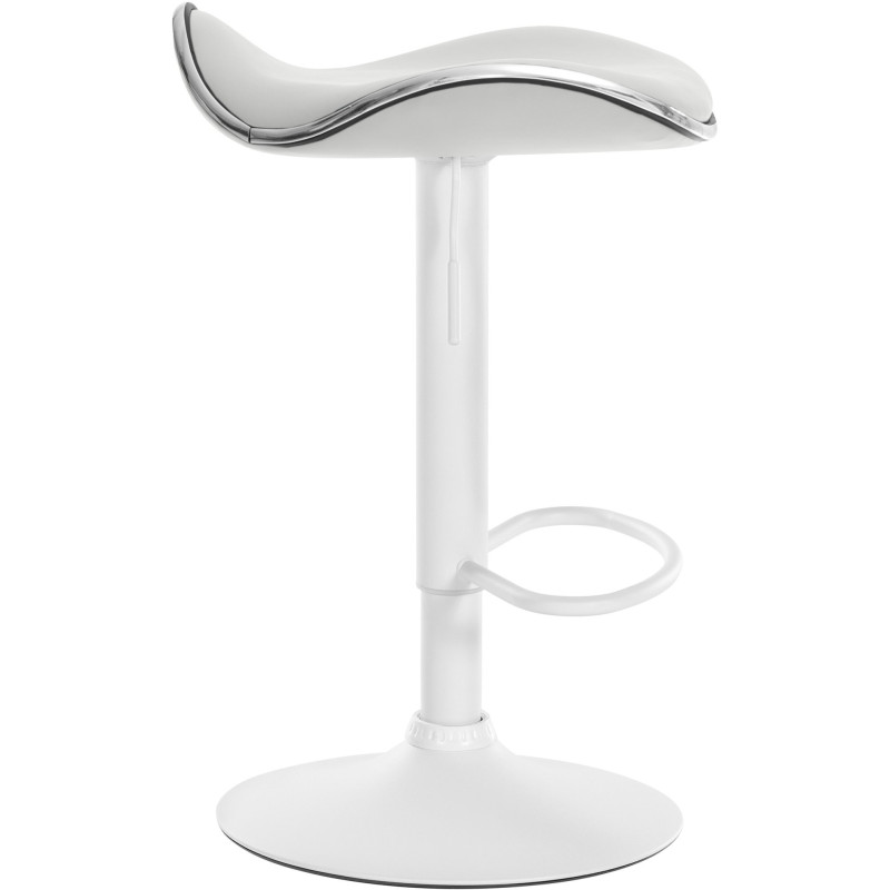 Tabouret de bar moderne en Polyuréthane Blanc Métal Blanc Mat Capano - 6