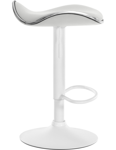 Tabouret de bar moderne en Polyuréthane Blanc Métal Blanc Mat Capano - 6