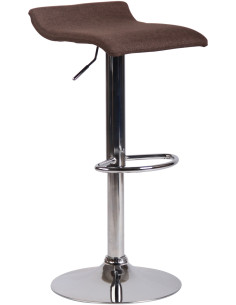 Tabouret de bar style minimaliste en Tissu Marron Métal Argenté Brillant Icko - 1