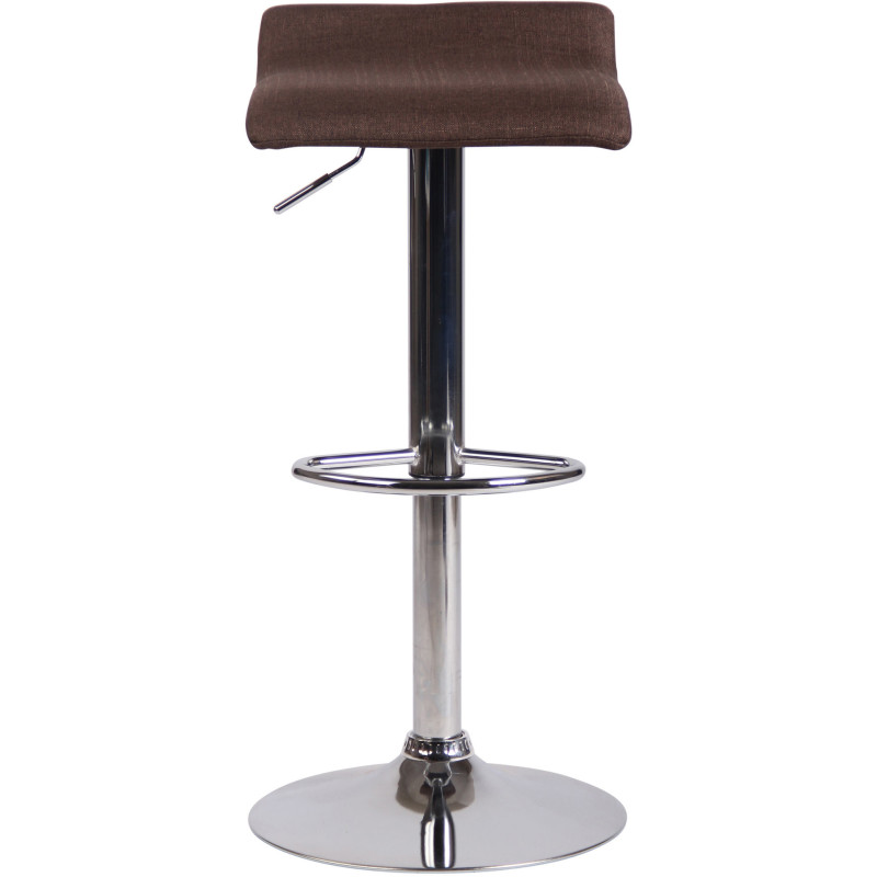 Tabouret de bar style minimaliste en Tissu Marron Métal Argenté Brillant Icko - 2
