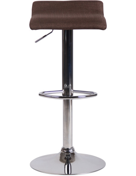 Tabouret de bar style minimaliste en Tissu Marron Métal Argenté Brillant Icko - 2