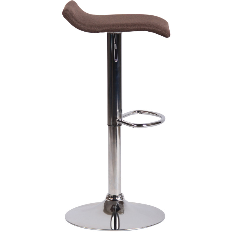 Tabouret de bar style minimaliste en Tissu Marron Métal Argenté Brillant Icko - 3