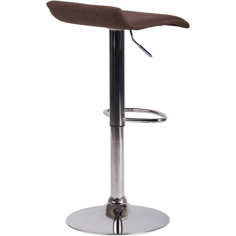 Tabouret de bar style minimaliste en Tissu Marron Métal Argenté Brillant Icko - 4