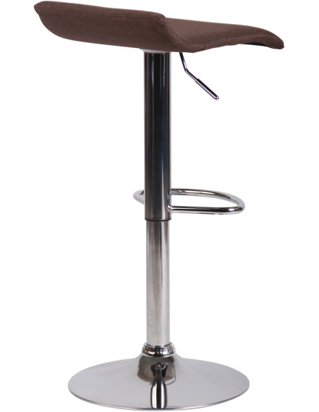 Tabouret de bar style minimaliste en Tissu Marron Métal Argenté Brillant Icko - 4
