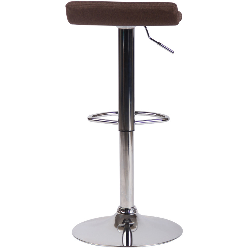 Tabouret de bar style minimaliste en Tissu Marron Métal Argenté Brillant Icko - 5