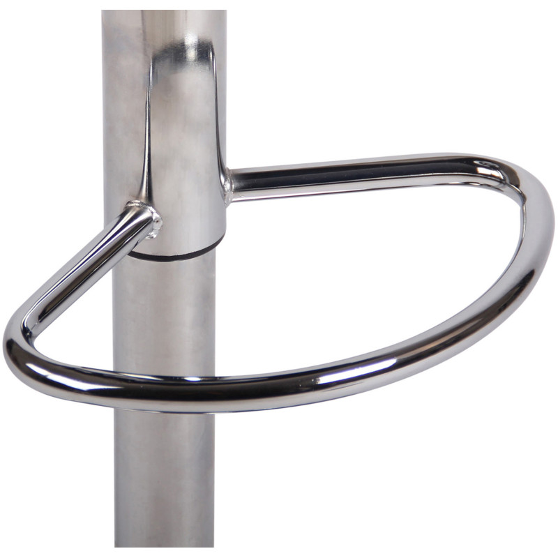 Tabouret de bar style minimaliste en Tissu Marron Métal Argenté Brillant Icko - 7