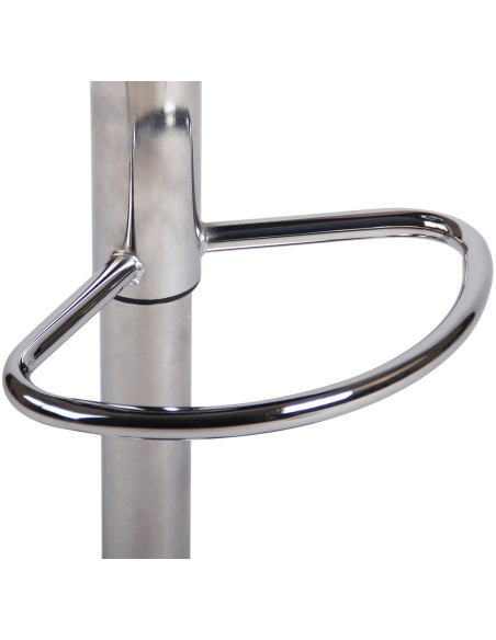Tabouret de bar style minimaliste en Tissu Marron Métal Argenté Brillant Icko - 7