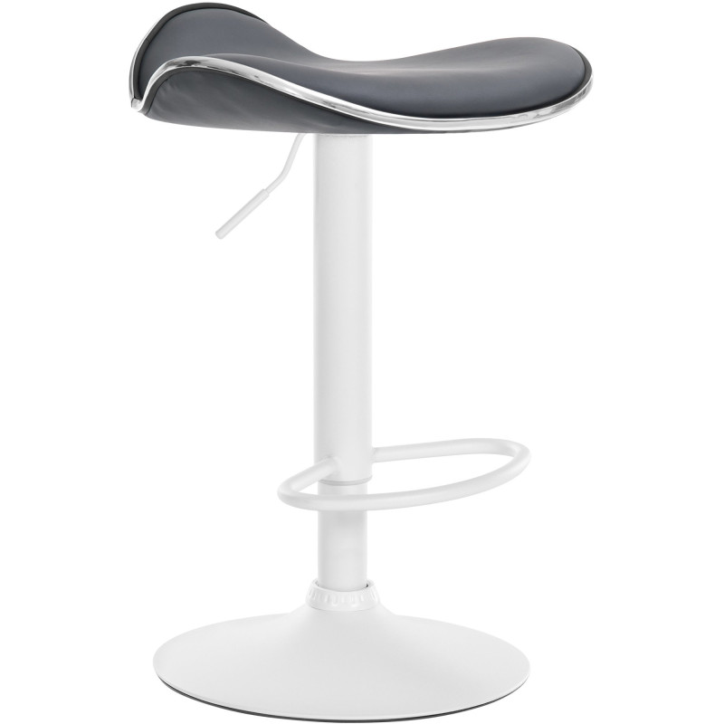 Tabouret de bar moderne en Polyuréthane Gris Métal Blanc Mat Capano - 1