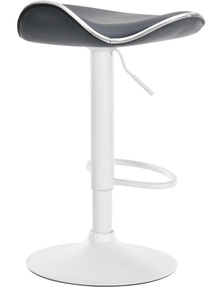 Tabouret de bar moderne en Polyuréthane Gris Métal Blanc Mat Capano - 3