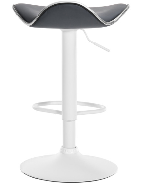 Tabouret de bar moderne en Polyuréthane Gris Métal Blanc Mat Capano - 4