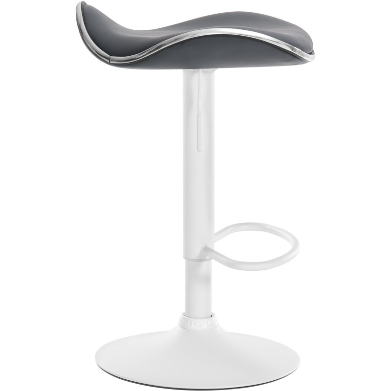 Tabouret de bar moderne en Polyuréthane Gris Métal Blanc Mat Capano - 6