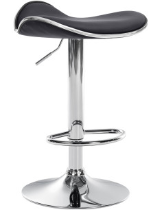 Tabouret de bar moderne en Polyuréthane Noir Métal Argenté Brillant Capano - 1
