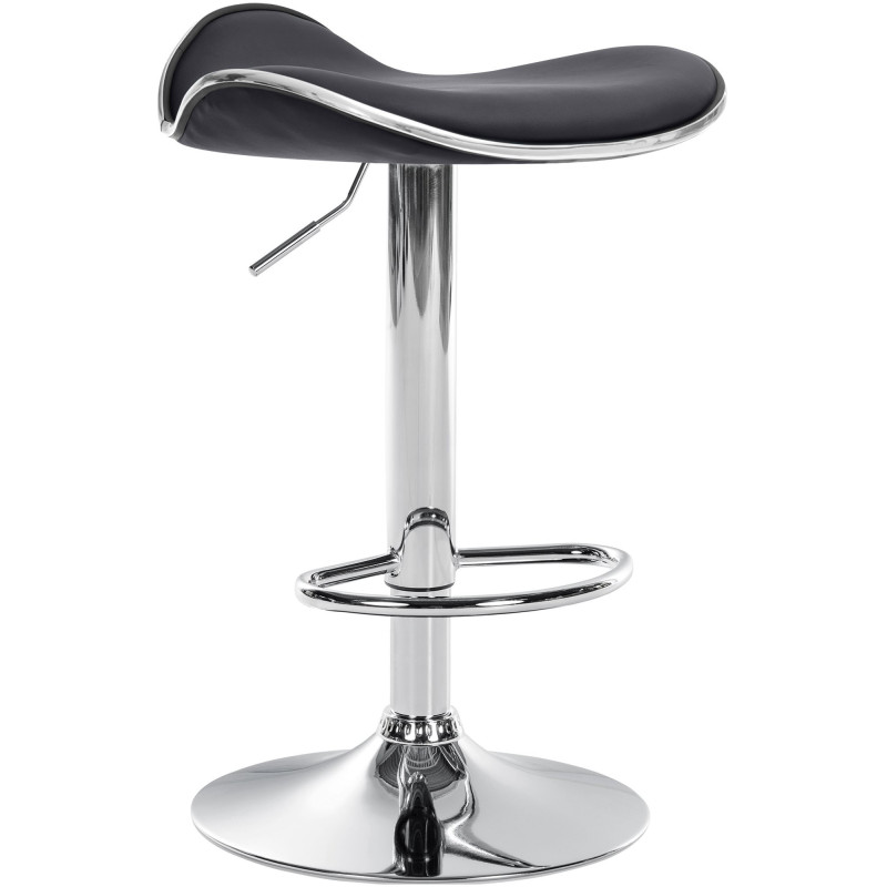 Tabouret de bar moderne en Polyuréthane Noir Métal Argenté Brillant Capano - 1