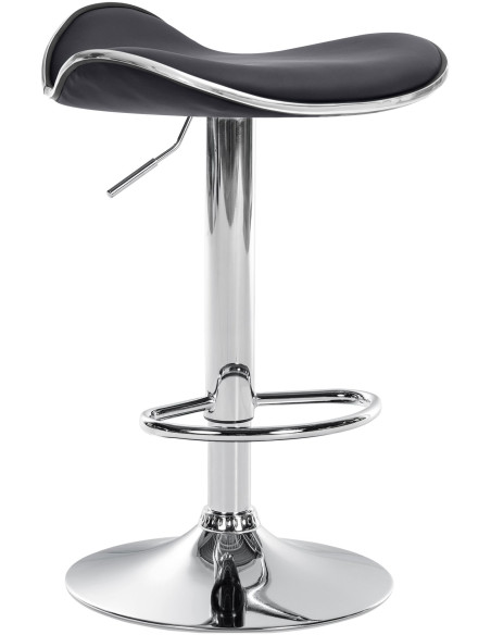 Tabouret de bar moderne en Polyuréthane Noir Métal Argenté Brillant Capano - 1