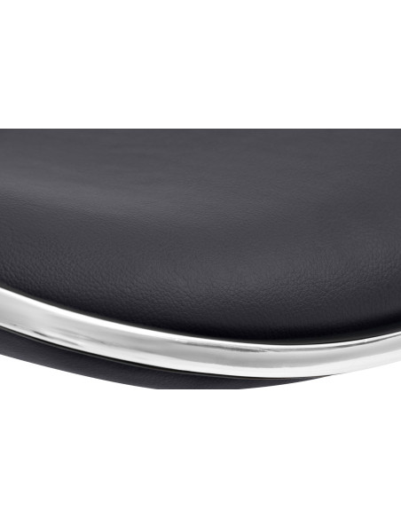Tabouret de bar moderne en Polyuréthane Noir Métal Argenté Brillant Capano - 2