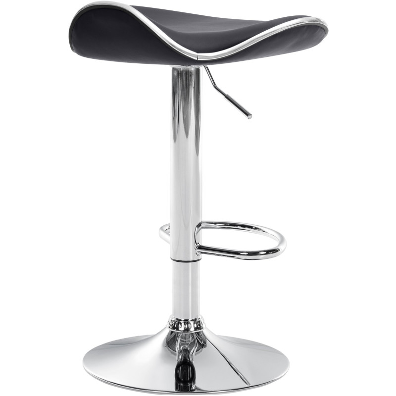 Tabouret de bar moderne en Polyuréthane Noir Métal Argenté Brillant Capano - 3