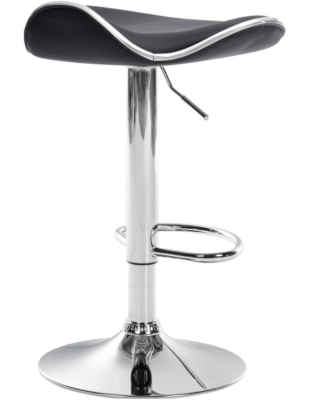 Tabouret de bar moderne en Polyuréthane Noir Métal Argenté Brillant Capano - 3