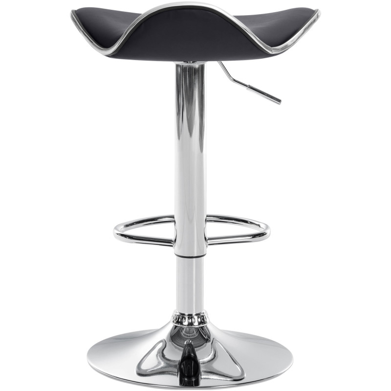 Tabouret de bar moderne en Polyuréthane Noir Métal Argenté Brillant Capano - 4