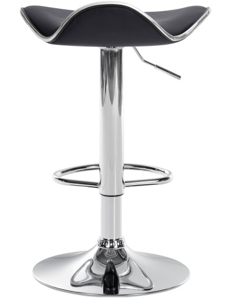 Tabouret de bar moderne en Polyuréthane Noir Métal Argenté Brillant Capano - 4